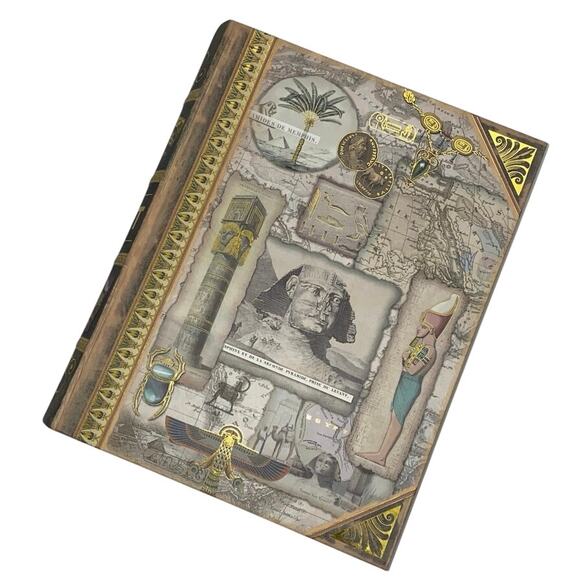 Punch Studio Large Egypt Faux Book Decorative Box Storage Keepsake 11"x13.5" - Picture 1 of 10